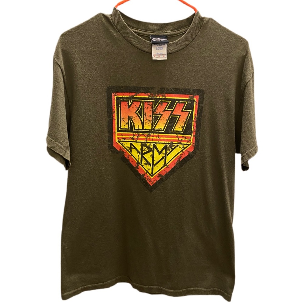 Kiss Army Green Military Green Adult Medium T-Shirt